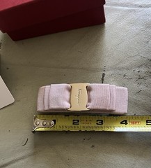 NEW – Salvatore Ferragamo Vara Ribbon Barrette Pink with Gold-Tone Accent