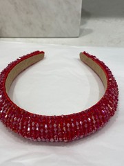 Chunky Headbands Lot 5 Full Rhinestones Clear/ Colored Pearl Lace Accents Bridal