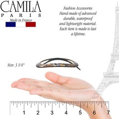 Camila Paris French Hair Barrette Clip for Women, Handmade, Metal-Free Closure