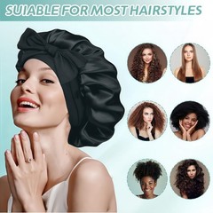 Silk Bonnet for Sleeping Women, Ajustable Hair Bonnet for Curly Hairs Satin Bonn