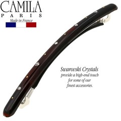 Camila Paris CP3251 French Hair Barrette Large Brown, Long Skinny Strong Grip