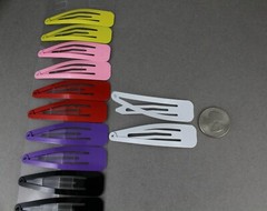 set pack of 12 metal hair accessory clips snap barrettes 2 5/8″ wide