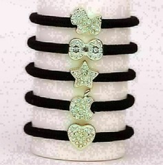 10Pcs/set Women’s Crystal Elastic Hair Ties Band Ropes Ring Ponytail Holder