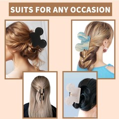 BENOSPACE 3Pcs Mouse Head Hair Claw Clips for Thin Medium Curly Mouse…