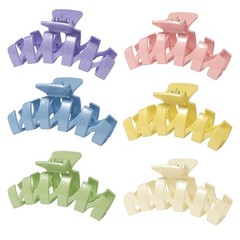 COLLIBEL 6PCS Large Hair Claw Clips for 1 Count (Pack of 6), 6 Shiny colors