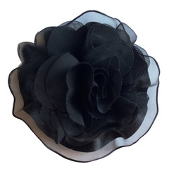 Black Hair Bow Barrettes Jewelry Pin Women Girls Flower 4 1/2″ Accessories