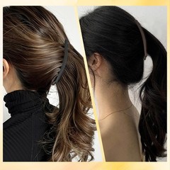 2PCS Banana Clips for Women Thick Thin Hair 1 Count (Pack of 2), Black,Brown