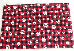 Handmade Women’s Scrunchies size XL Red Buffalo Plaid Paw Print Snuggle Flannel