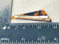 Tortoise Shell Triangle Hair Clip Alligator Clamp Brown Black Gold Tone Women’s