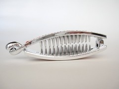 Silver acrylic multi-color beads banana hair claw clip
