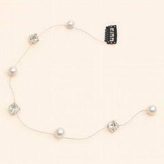 Women’s Black Stainless Steel Hair Strand Clip – Square Rhinestone & Faux Pearls