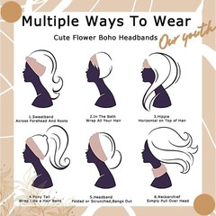 STGDAK Wide Headbands For Women Black Head 1 Count (Pack of 4), Style 84