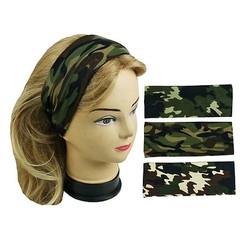 3 Assorted Camouflage Headband Hairband Yoga Outdoor Sports For Men & Women