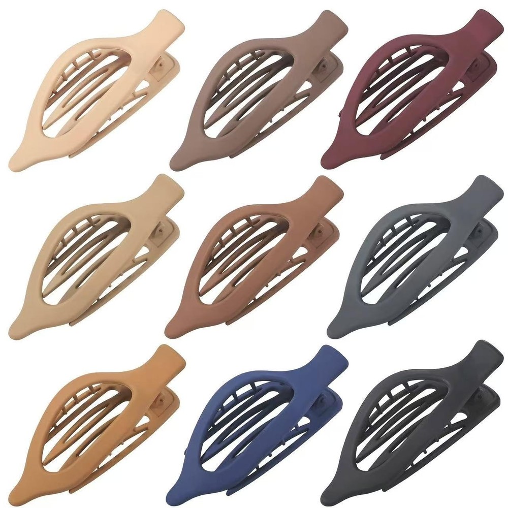 Flat Hair Clips for Women | 9 Pack Matte Claw Clips | Multicolor