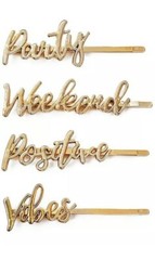 Women’s Hair Adama On The Go Gold Cursive 5 Barrette Hairstyle Bling Hair pin