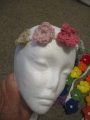 HANDMADE Multi-Color Crochet Flower Headband Boho Hair Festival OS stretchy