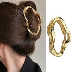 1Pcs Metal Gold Hair Claw Clips, 4.3Inches Large 1 Count (Pack of 1), A