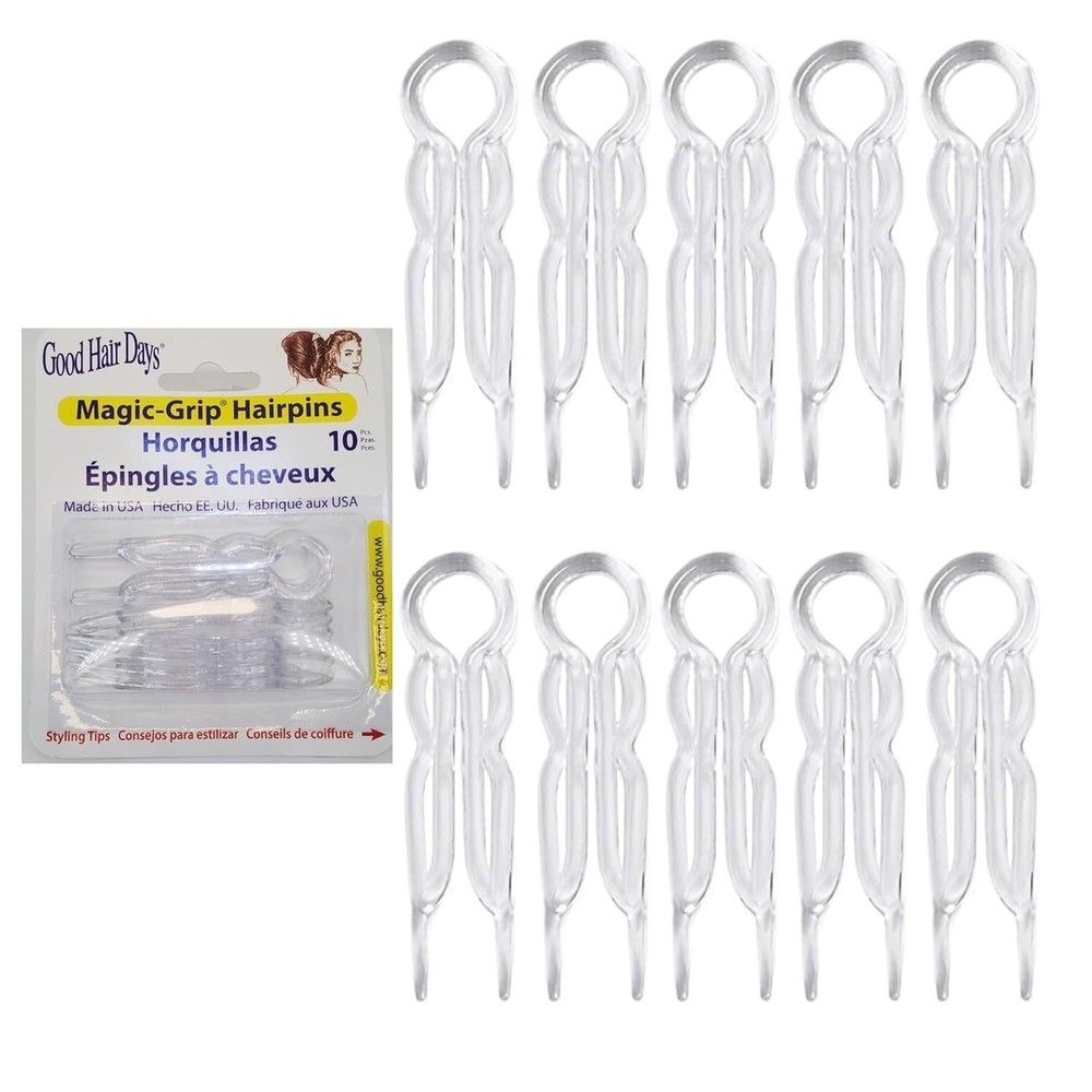 Hair Pins – 2 1/2″ Plastic, U-Shaped Magic Grip Hairpins, Strong Durable Pins fo