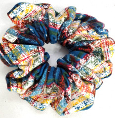 Handmade Women’s Scrunchies size XL Multicolor Allover Print Snuggle Flannel New