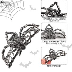 KIUEZIR 4PCS Large Spider Metal Hair Claw Clips, Gothic Multicolor