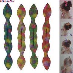 4 Pcs Hair Bun Maker Former Foam Twist Bunny Ear Wire Hair Accessory Tool