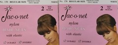 “BUY 1 GET 1 FREE” Jac-O-Net #156 WHITE franch thin mesh elastic hair net