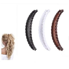 Women Solid Color Banana Hair Clip for Girls Vintage Wave Comb Hairpin Hair Brai