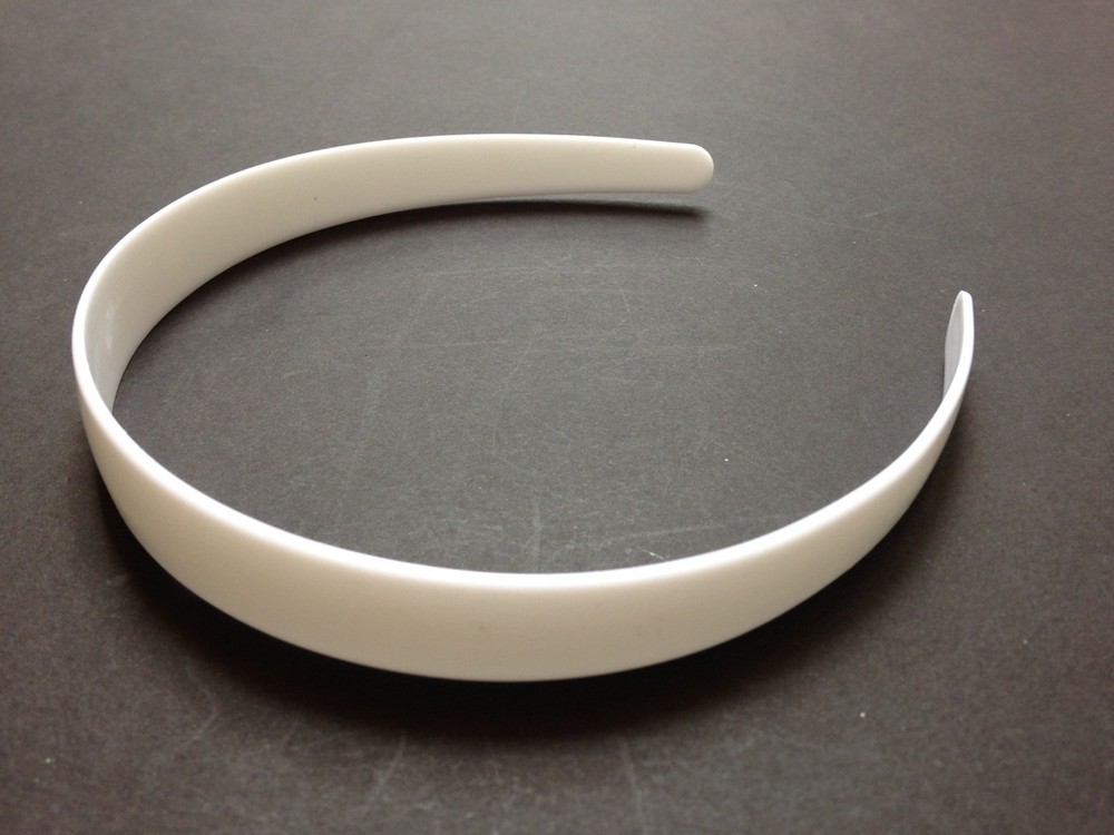 WHOLESALE Lot 24 White Plastic HEADBANDS 3/4″ 20mm Tapered NO Teeth Free US S/H