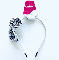 BowKnot Headband Alice Band Hoop Zebra Print Rhinestone Grosgrain Hair Bow