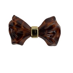 Vintage Hair Clip Barrette Plastic Bow Tortoiseshell Made In Taiwan 80’s 90’s 4”