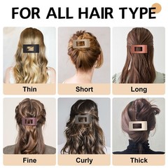 8 Pack Flat Claw Clips for Women – Matte No Slip Hair Thick Neutral