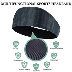 Sweat Absorbing Headband Moisture Wicking Sweatband Sport Headband for Men Women