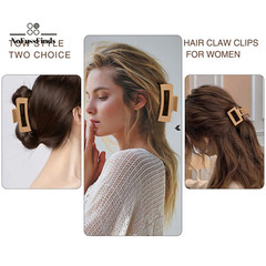 12 Pack Hair Clips，Large Rectangle Clips for Women(4In），Medium Square Claw for T