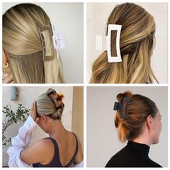 SMKSL Medium Hair Clips for Women 8 Pcs 1 Count (Pack of 8), Transparent