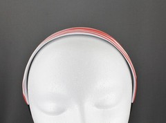 Coral White fabric headband 1 5/8″ wide hair band accessory scrunched fabric