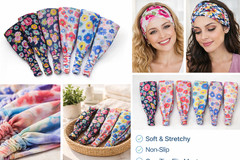 6pcs Women Flower Headwrap Boho Wide Stretch Women Headband Turban Headwear Lot