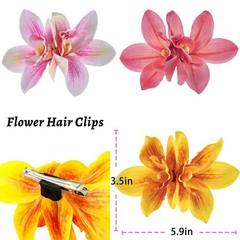Outyua 5.9 Inches Hawaiian Flower Hair Clips 1 Count (Pack of 1), B-Hibiscus