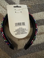 Black studded colorful rhinestone headband new headband