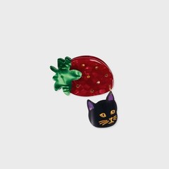SOCKS APPEAL Hair Clip Flower Strawberry Cat Red Nathalie Lete Collaboration