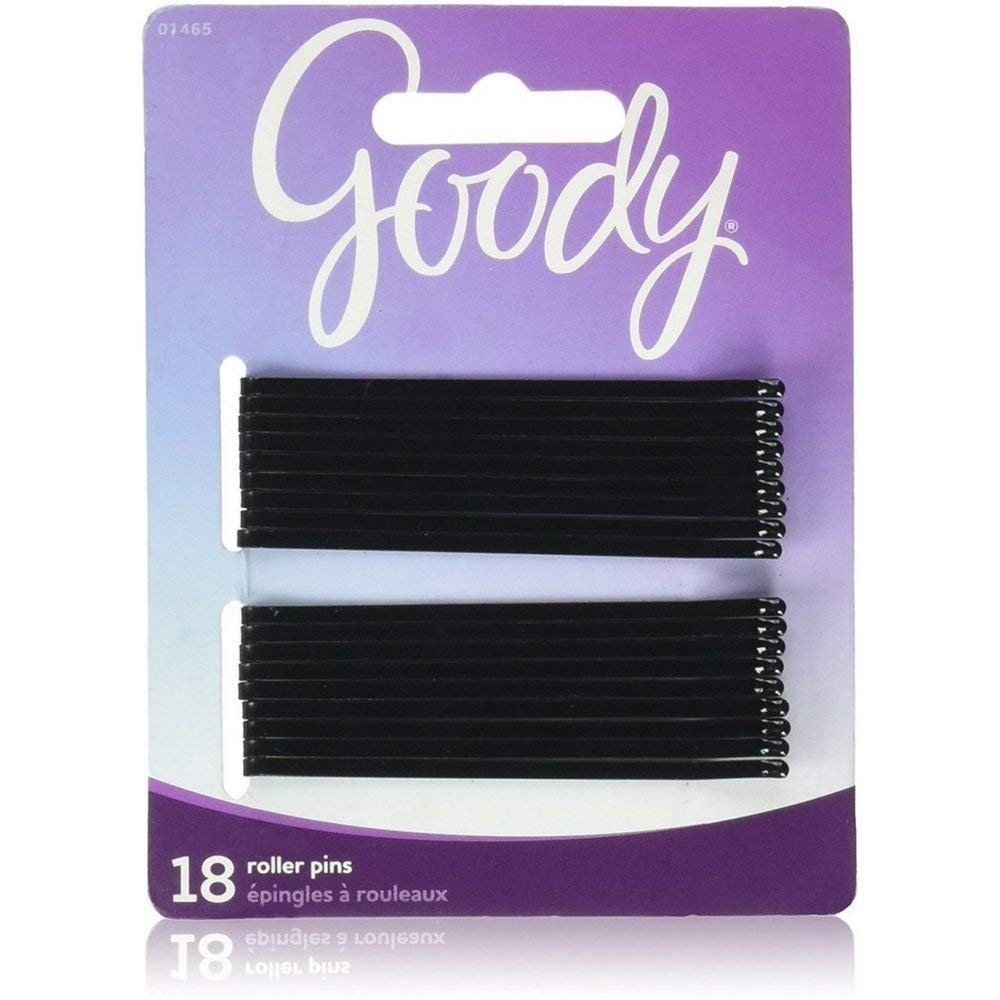 Black Roller Pins 3 Inch – 18 Count for Hair Styling and Updos