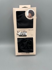Kitsch The Adjustable XL Satin Bonnet Black – 1 Piece