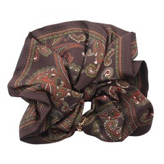 SAINT LAURENT PARIS YSL Monogram Scrunch 8332833Y0012565 silk Brown NEW Women
