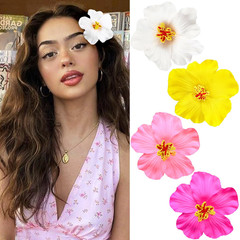 Hawaiian Flower Hair Clips 4Pcs Plumeria Hibiscus Rose Hair Barrettes 3.5 Inch