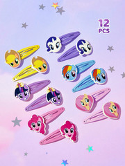 My Little Pony Cute Kawaii Y2K Contour Barrettes Snap Hair Clips – 6 Pairs