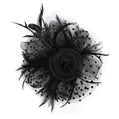 Fascinators Hat for Women Tea Party Headband Kentucky Derby One Size Black