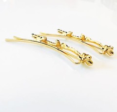 USA SELLER Bobby Pin Rhinestone Crystal Hair Clip Hairpin Leaf Gold Purple H41