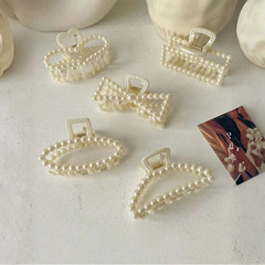 5pcs Women’s Faux Pearl Hair Claw Set Casual Hair Clips Elegant Hair Accessory