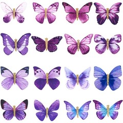 DEEKA 16 PCS Butterfly Hair Clips Small 1 Count (Pack of 16), Purple