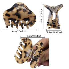 Tortoise Shell Hair Claw Clips, 2.4 Inch Medium Size Acrylic Hair Banana Barrett