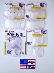 8 Combs x Good Hair Days Clear Grip Tuth Sidecombs Tucks Made in USA, 4 Sets